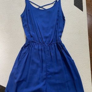 H and M blue pocketed romper